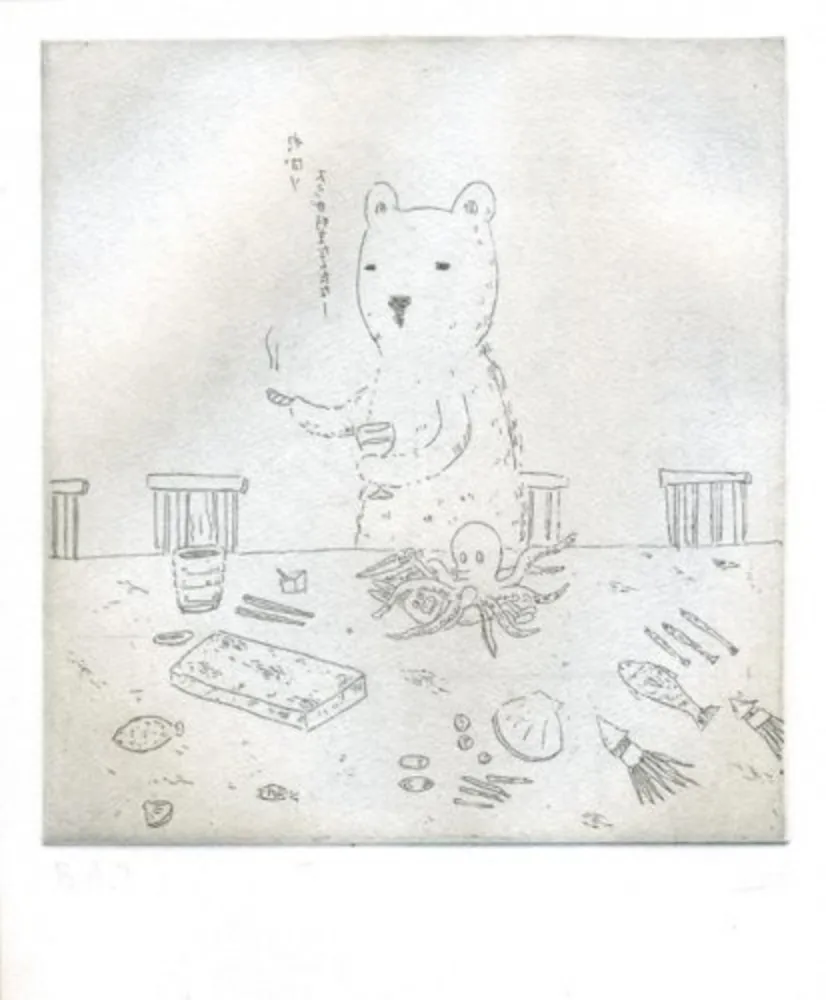 Gravura Kaga - Robert Battles with the octopus