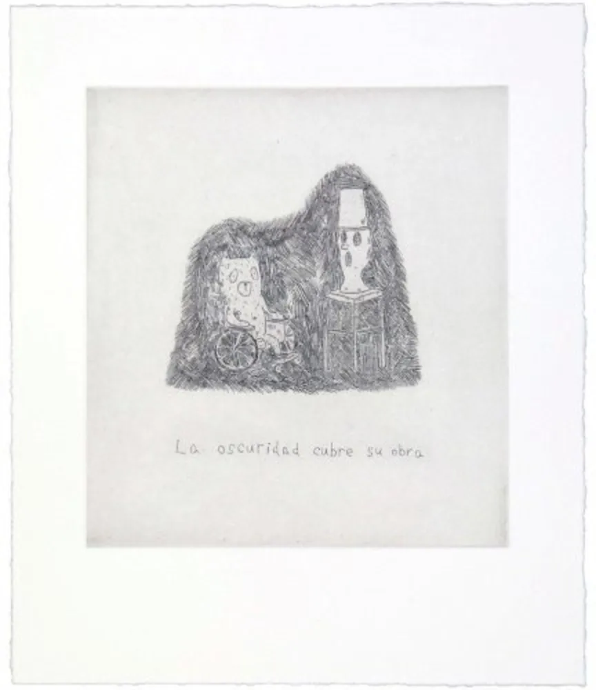 Gravura Kaga - The darkness covers his work