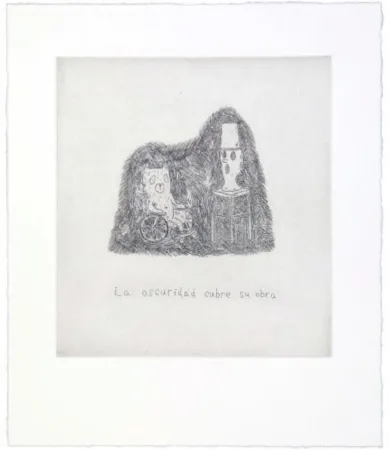 Gravura Kaga - The darkness covers his work