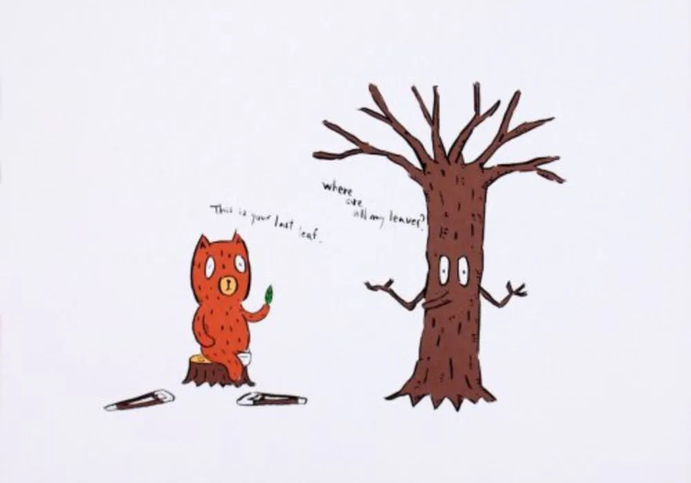 Litografia Kaga - This is the last leaf