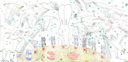 Litografia Kaga - Usacchi con gaviotas