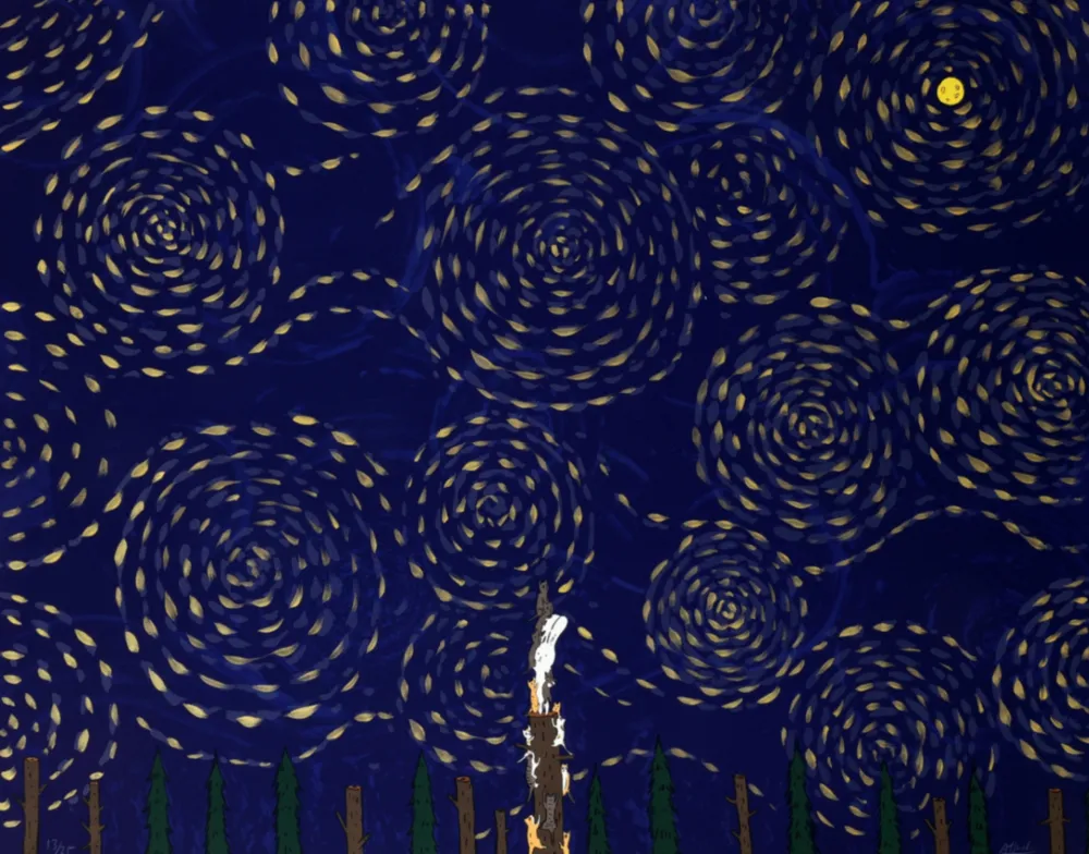 Litografia Kaga - Usacchi - FULL MOON