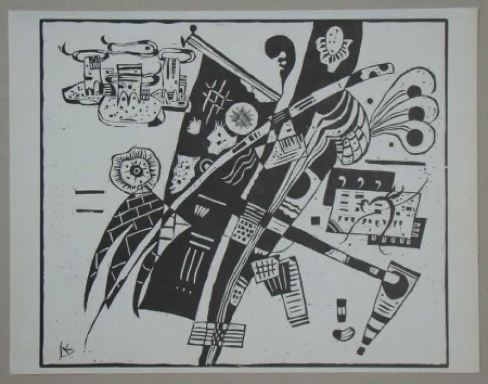 Xilogravura Kandinsky - Composition from 1935