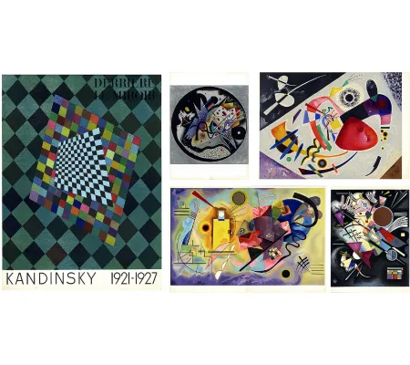 Livro Ilustrado Kandinsky - DERRIÈRE LE MIROIR N° 118. KANDINSKY 1921-1927 avec 5 lithographies en couleurs (1960)