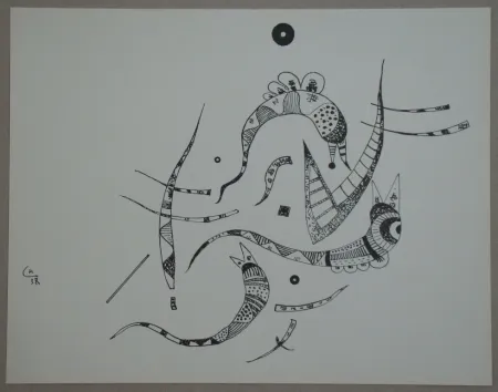 Litografia Kandinsky - Dessin à la plume, 1938