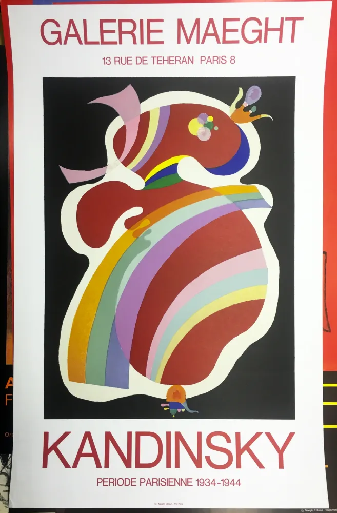 Cartaz Kandinsky - FORME ROUGE, 1938. lithographie, pour l´exposition KANDINSKY à la Galerie Maeght (1969).