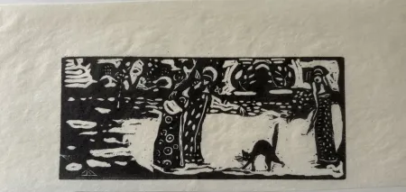 Xilogravura Kandinsky - Katze (Cat)