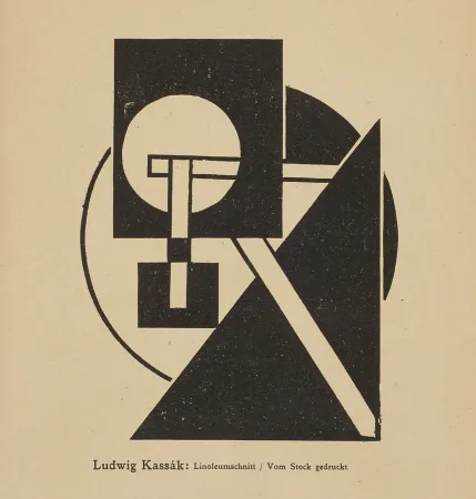 Linogravura Kassak - Képarchitektúra (Pictorial Architecture)