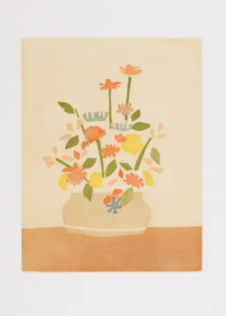 Água-Tinta Katz - Wildflowers in Vase