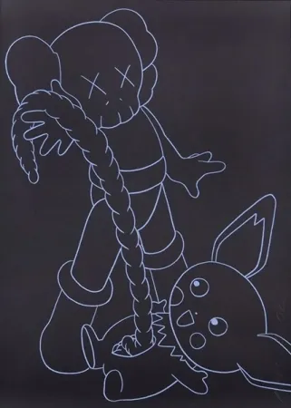 Serigrafia Kaws - Companion vs. Pikachu