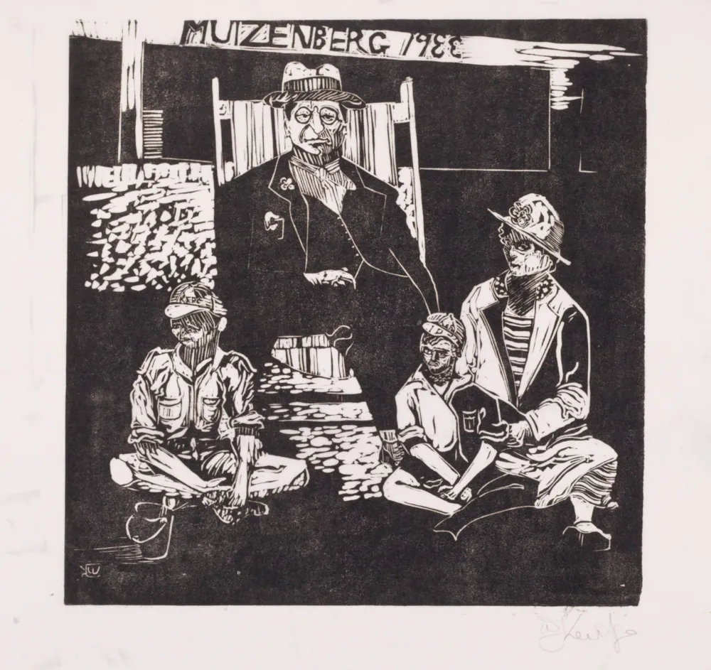 Linogravura Kentridge - Muizenberg 1933
