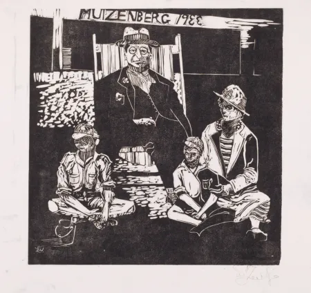 Linogravura Kentridge - Muizenberg 1933