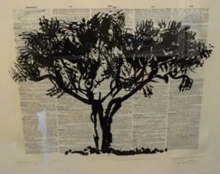 Linogravura Kentridge - Universal Archive Tree D
