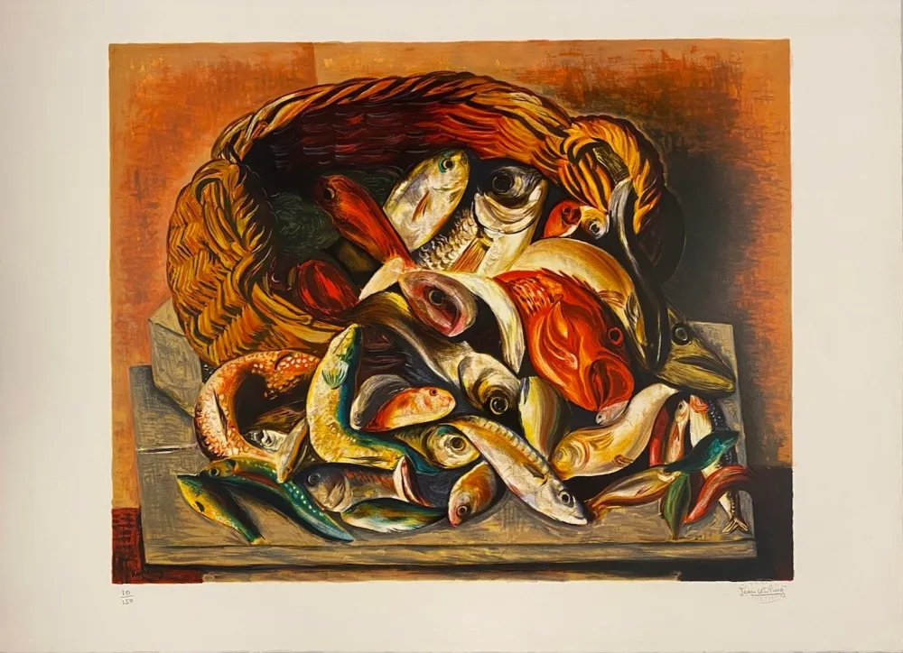 Litografia Kisling - Les poissons