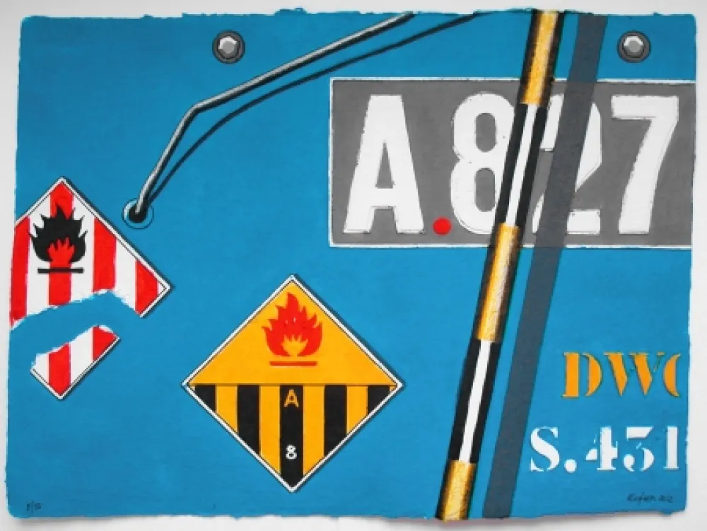 Gravura Klasen - INFLAMMABLE - Aquagravure de PETER KLASEN