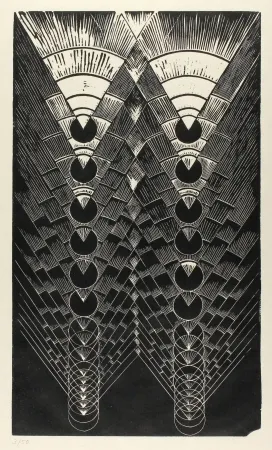 Linogravura Klien,  - Light in Glass II