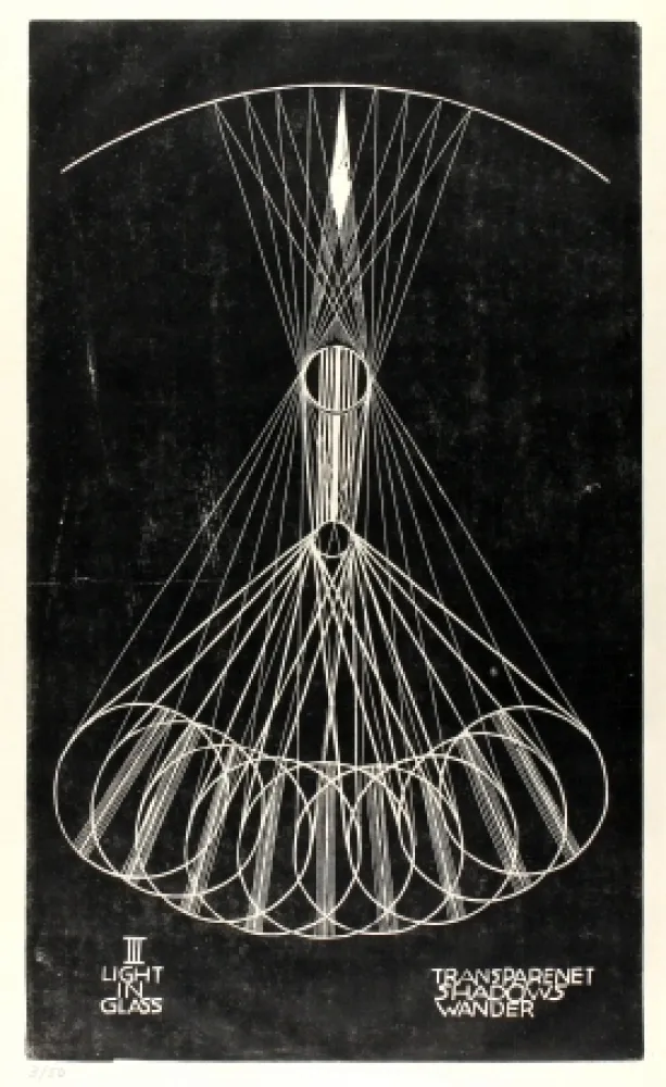 Linogravura Klien,  - Light in Glass III