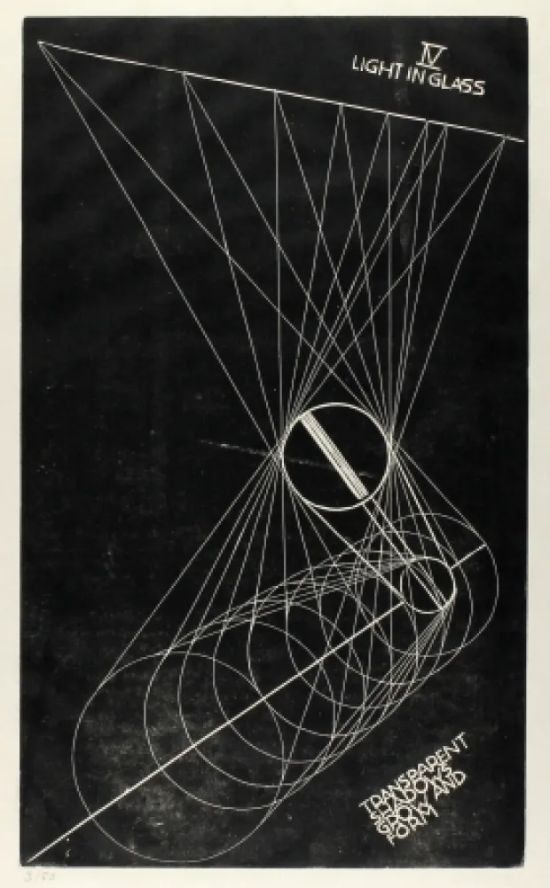 Linogravura Klien,  - Light in Glass IV