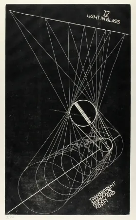 Linogravura Klien,  - Light in Glass IV