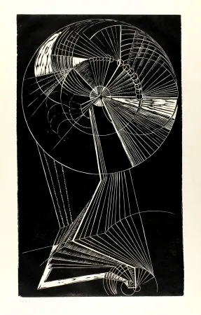 Linogravura Klien,  - Mensch in Bewegung (Moving Person)