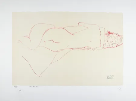 Litografia Klimt - Etude pour le serpent d'eau / Study for Water Snakes | Deux femmes enlacées / Two women embracing, 1905