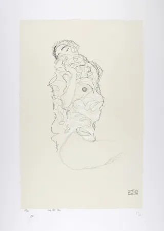 Litografia Klimt - La fille aux yeux fermés, 1917 | The girl with her eyes closed, 1917