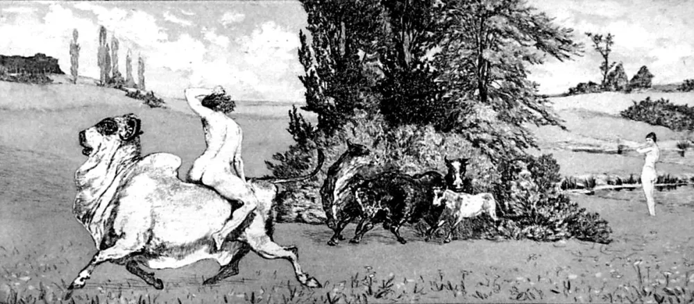 Água-Forte E Água-Tinta Klinger - Apollo e Dafne III