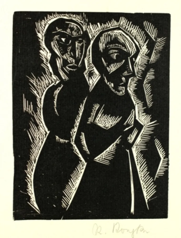 Xilogravura Koepke - Zwei Frauen (Two Women)
