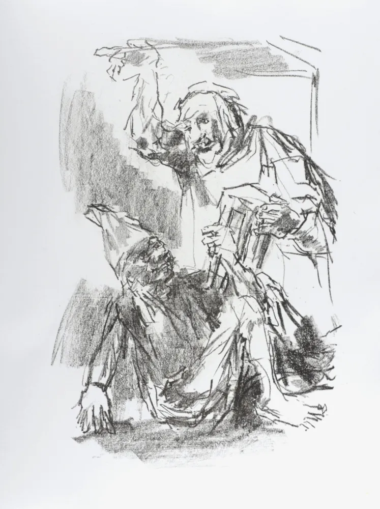 Litografia Kokoschka - Lear and Fool, 1963
