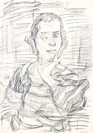Litografia Kokoschka - Oskar Kokoschka (1886–1980) - Madeleine - Lithograph on paper - 1920