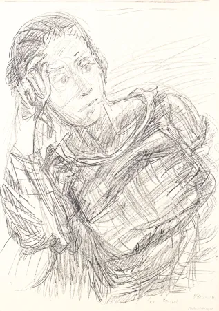 Litografia Kokoschka - Oskar Kokoschka (1886–1980) - Madeleine - Lithograph on paper - 1920