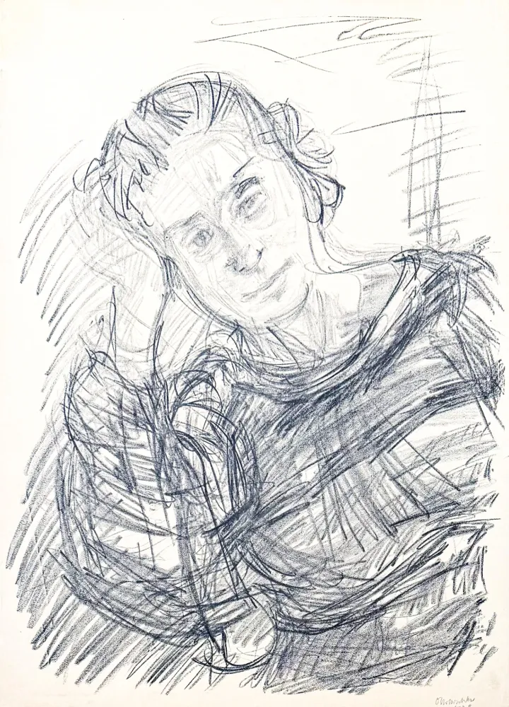 Litografia Kokoschka - Oskar Kokoschka (1886–1980) - Madeleine - Lithograph on paper - 1920