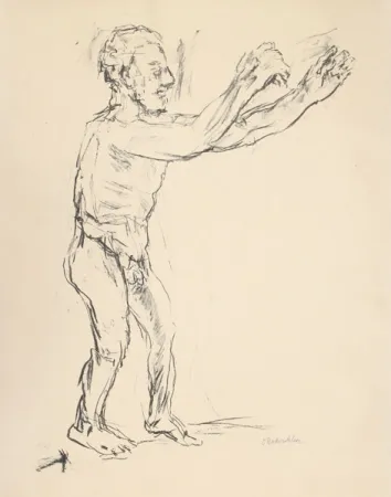 Litografia Kokoschka - Reaching Man