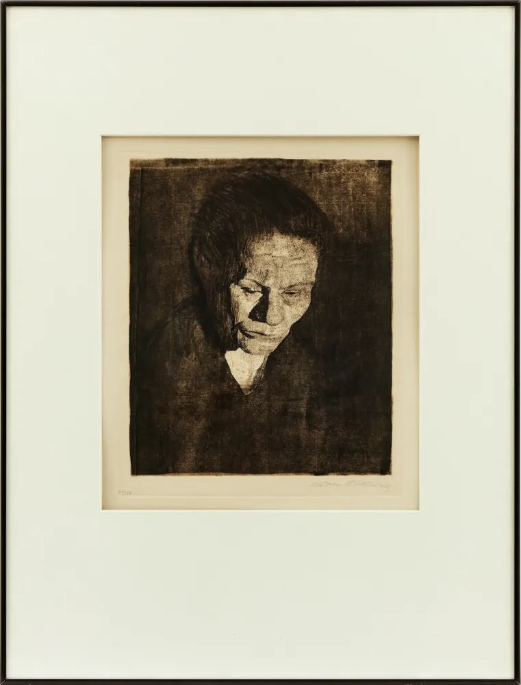 Água-Forte Kollwitz - Cabeza de Mujer hundida