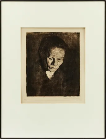 Água-Forte Kollwitz - Cabeza de Mujer hundida