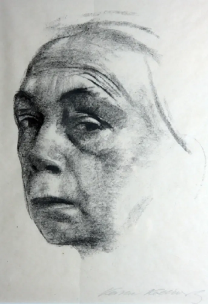 Litografia Kollwitz - Self Portrait 