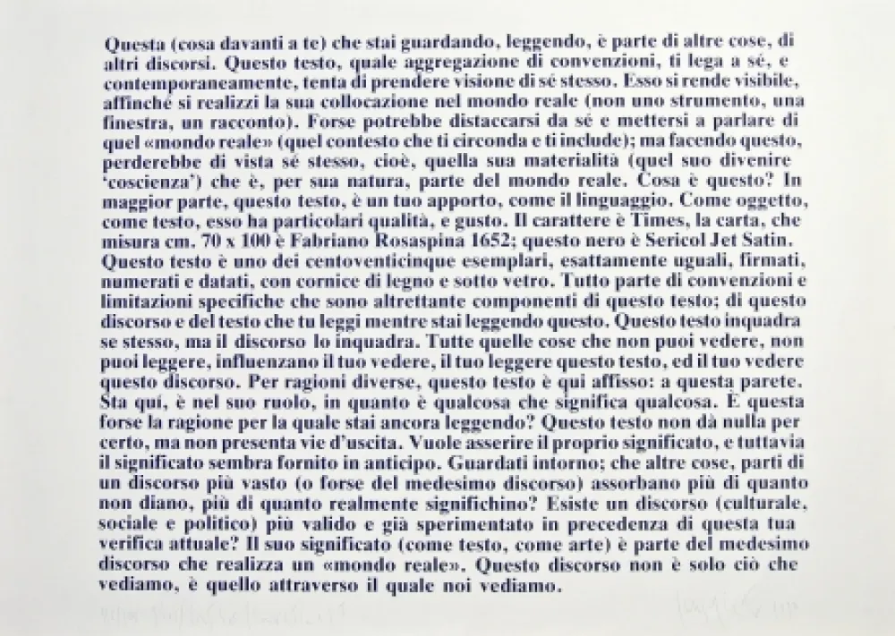 Litografia Kosuth - Text/context 