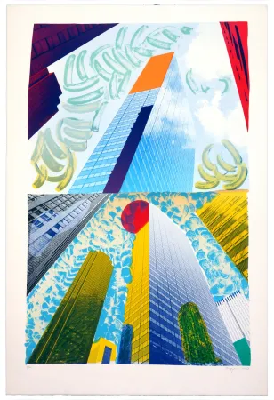 Litografia Krøjer - Up town Manhattan