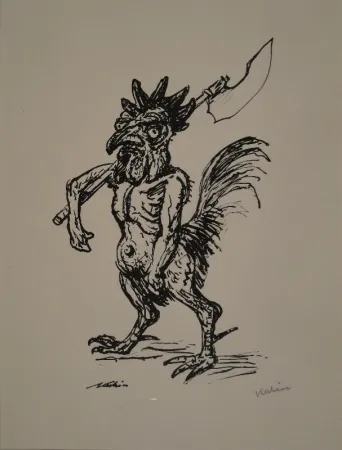 Litografia Kubin - Kampfhahn