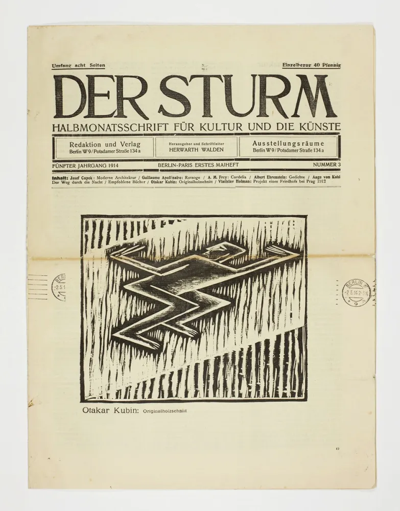 Xilogravura Kubín - Untitled (Cubist male figure) 