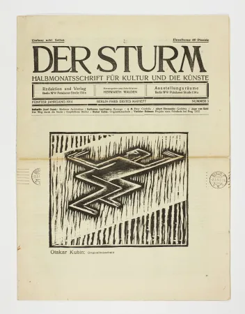 Xilogravura Kubín - Untitled (Cubist male figure) 