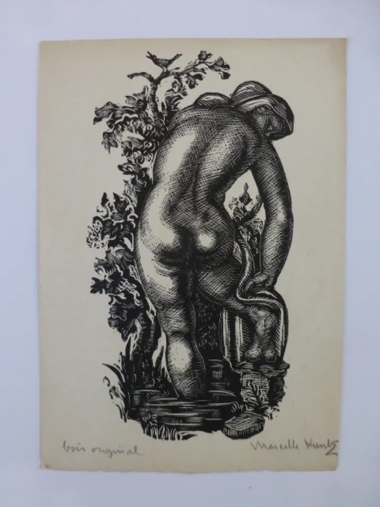 Xilogravura Kuntz - Femme nue de dos 