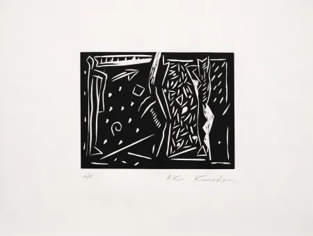 Linogravura Kuroda - L’Ultima notte à Pompéi III