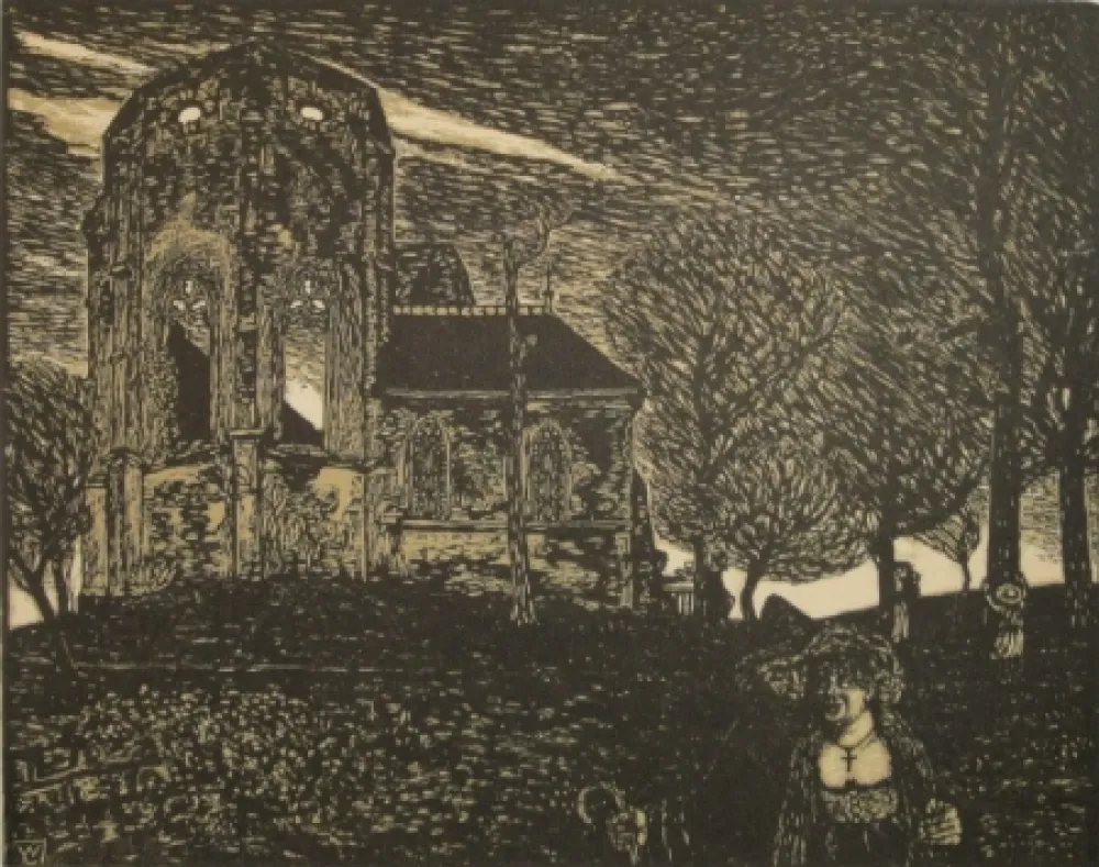 Xilogravura Laage - Frühlingssturm