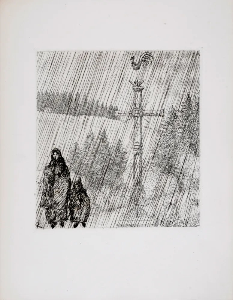 Água-Forte Laboureur - Bretagne : Promenade au calvaire, 1946