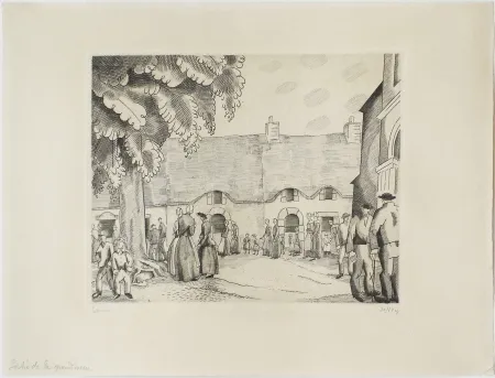 Água-Forte Laboureur - La Sortie de la Grand'messe