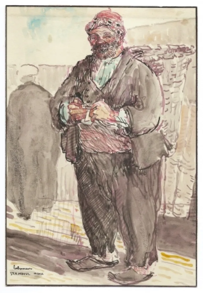 Sem Técnica Laboureur - Le portefaix à Stamboul (Porter, Istanbul)