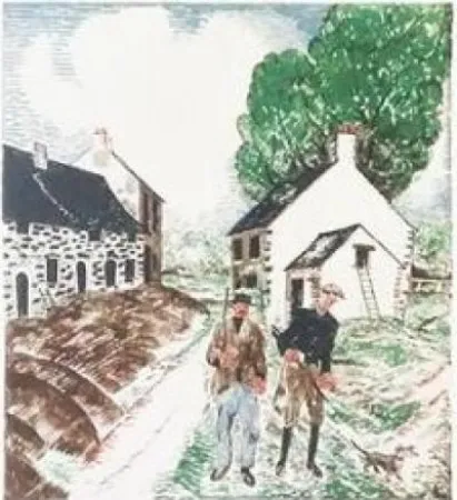 Litografia Laboureur - Retour de chasse (1927)