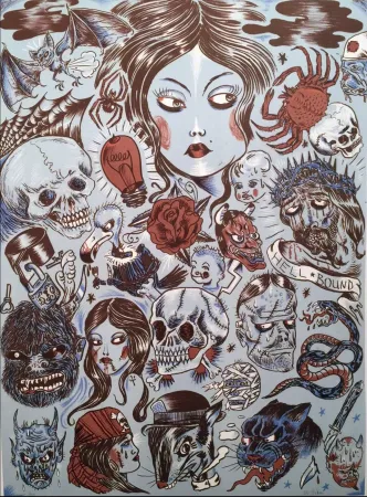 Litografia Lakra (Dr.) - Untitled Blue