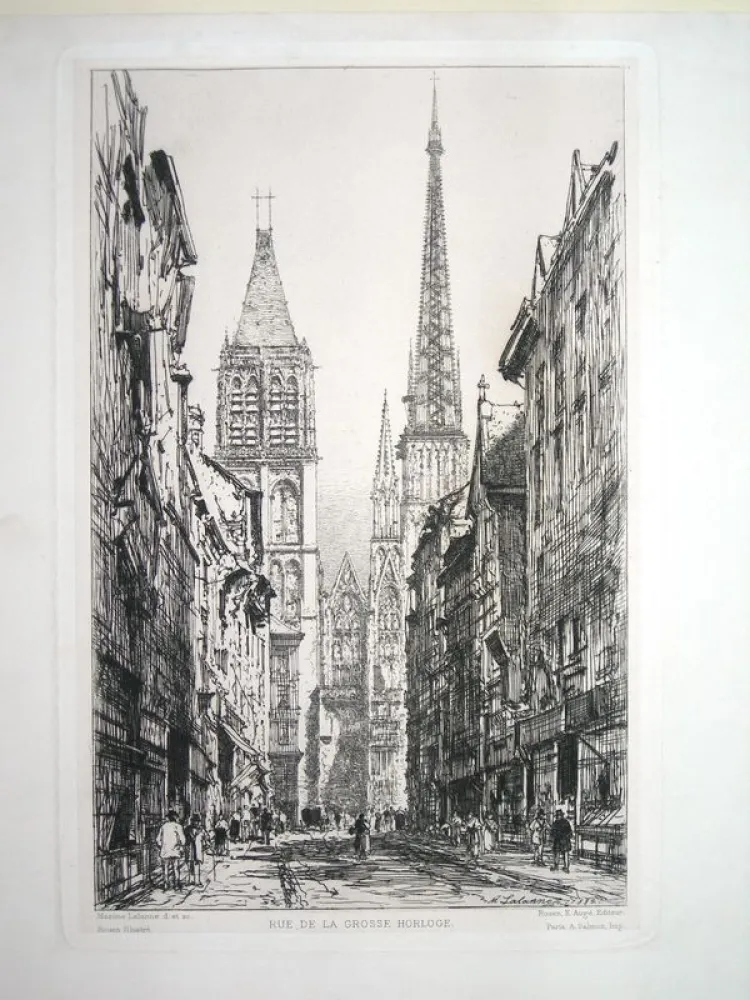 Gravura Lalanne - Rue de la Grosse Horloge